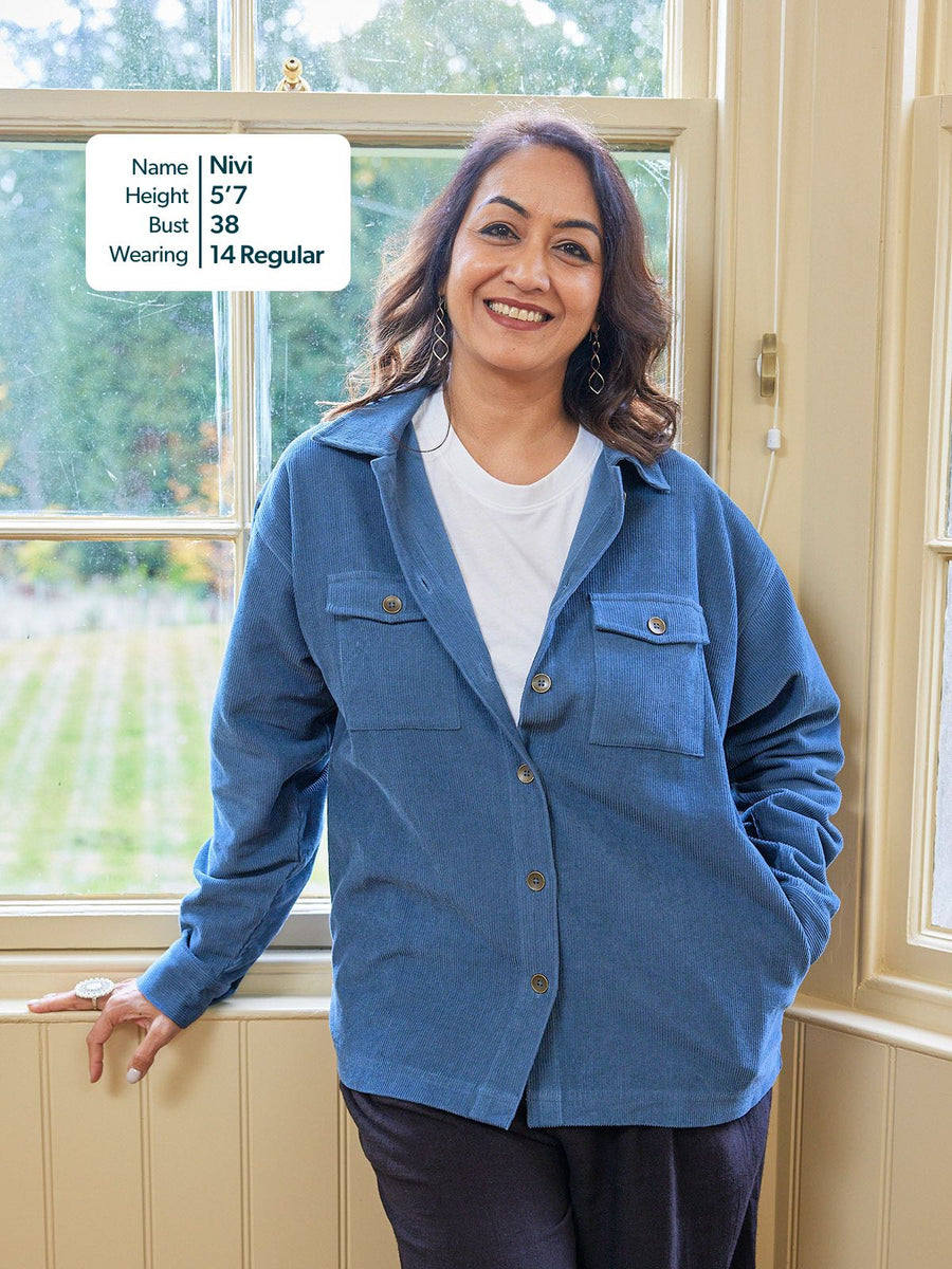 Yasmynn - Cord Shacket - Blue