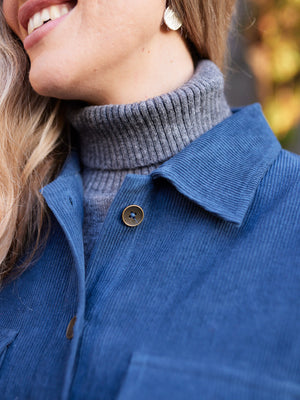Yasmynn - Cord Shacket - Blue