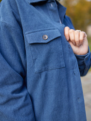 Yasmynn - Cord Shacket - Blue