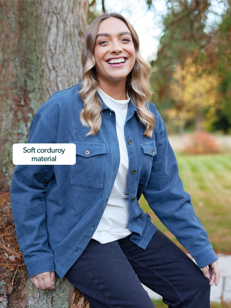 Yasmynn - Cord Shacket - Blue