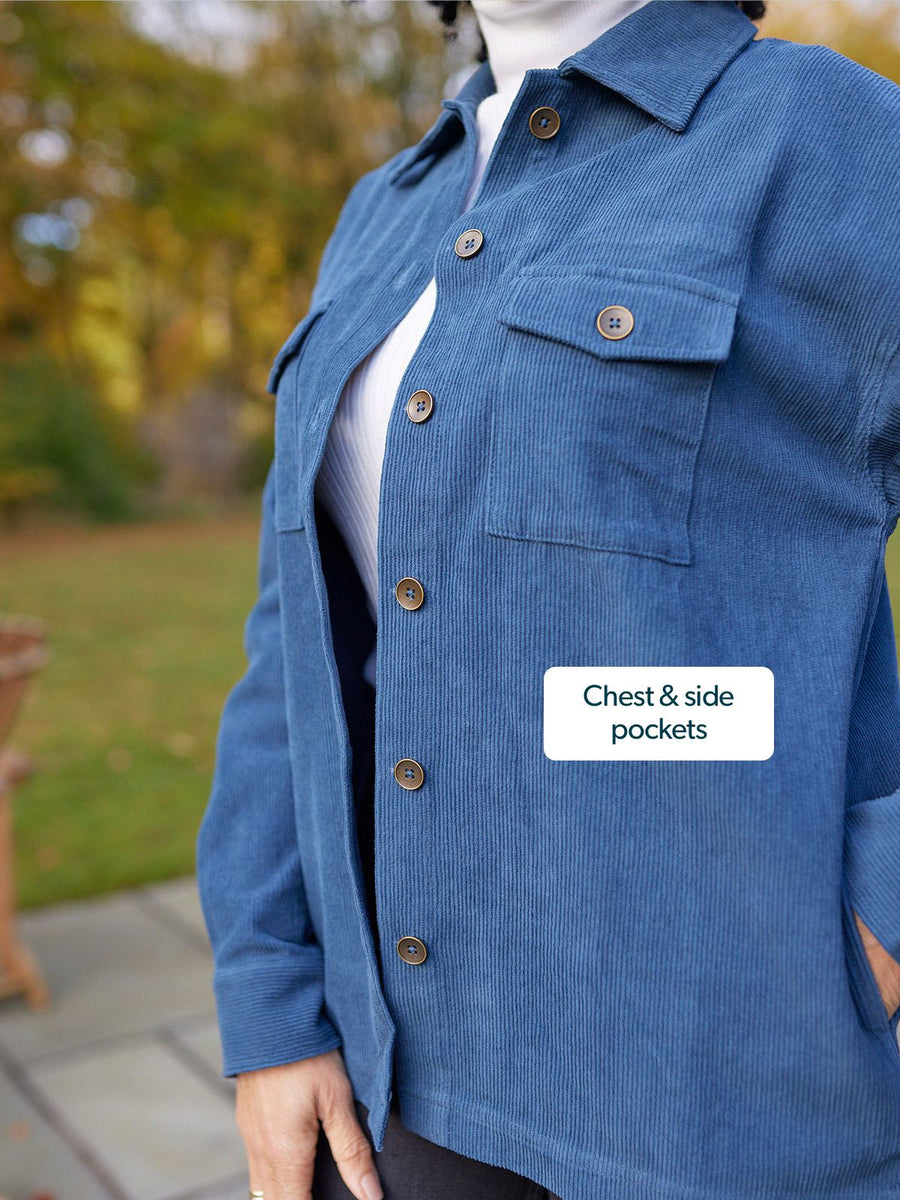 Yasmynn - Cord Shacket - Blue