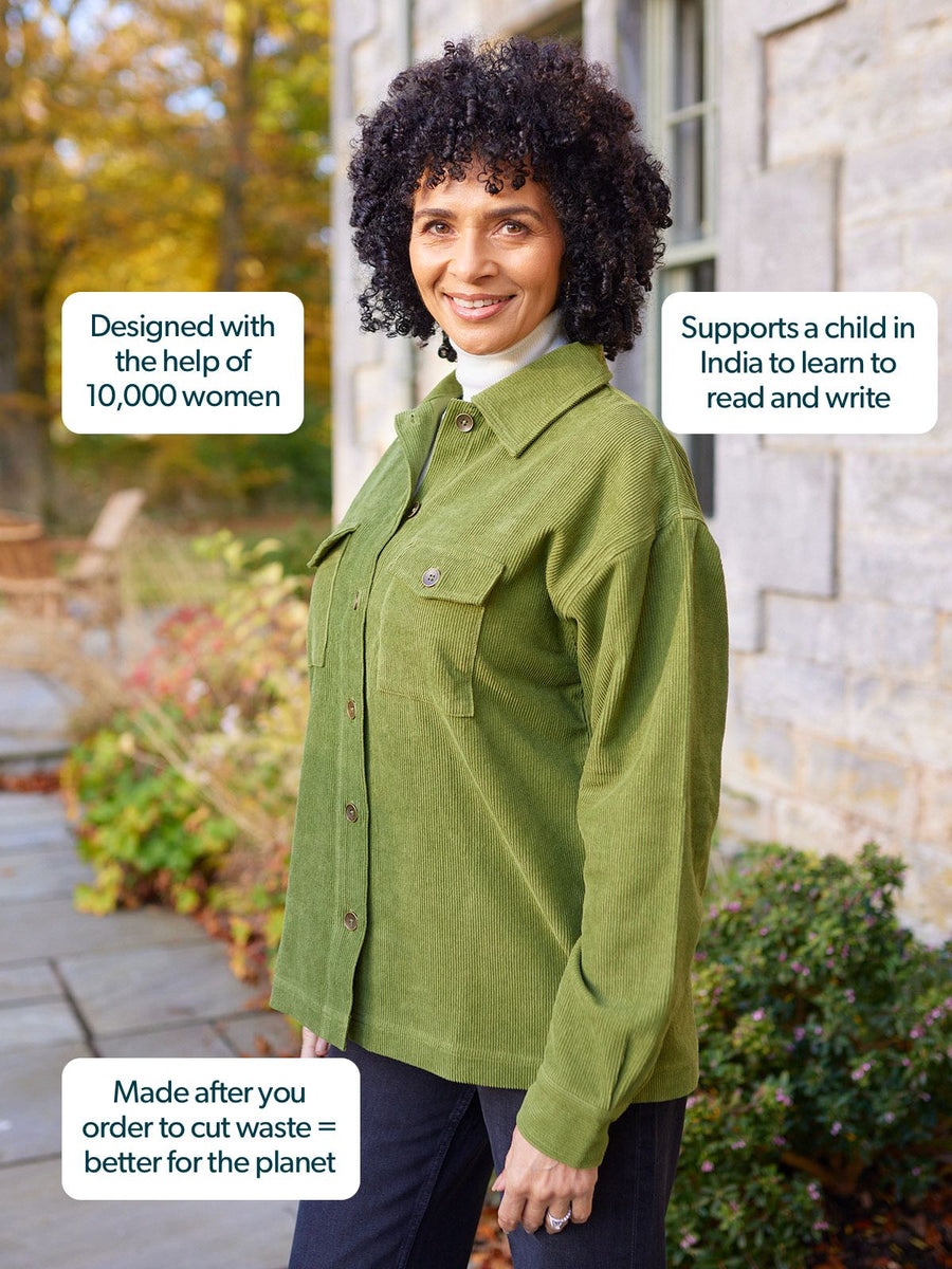 Yasmynn - Cord Shacket - Green