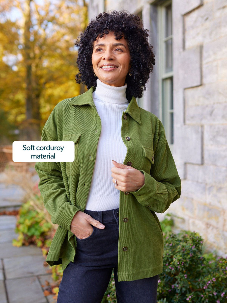 Yasmynn - Cord Shacket - Green