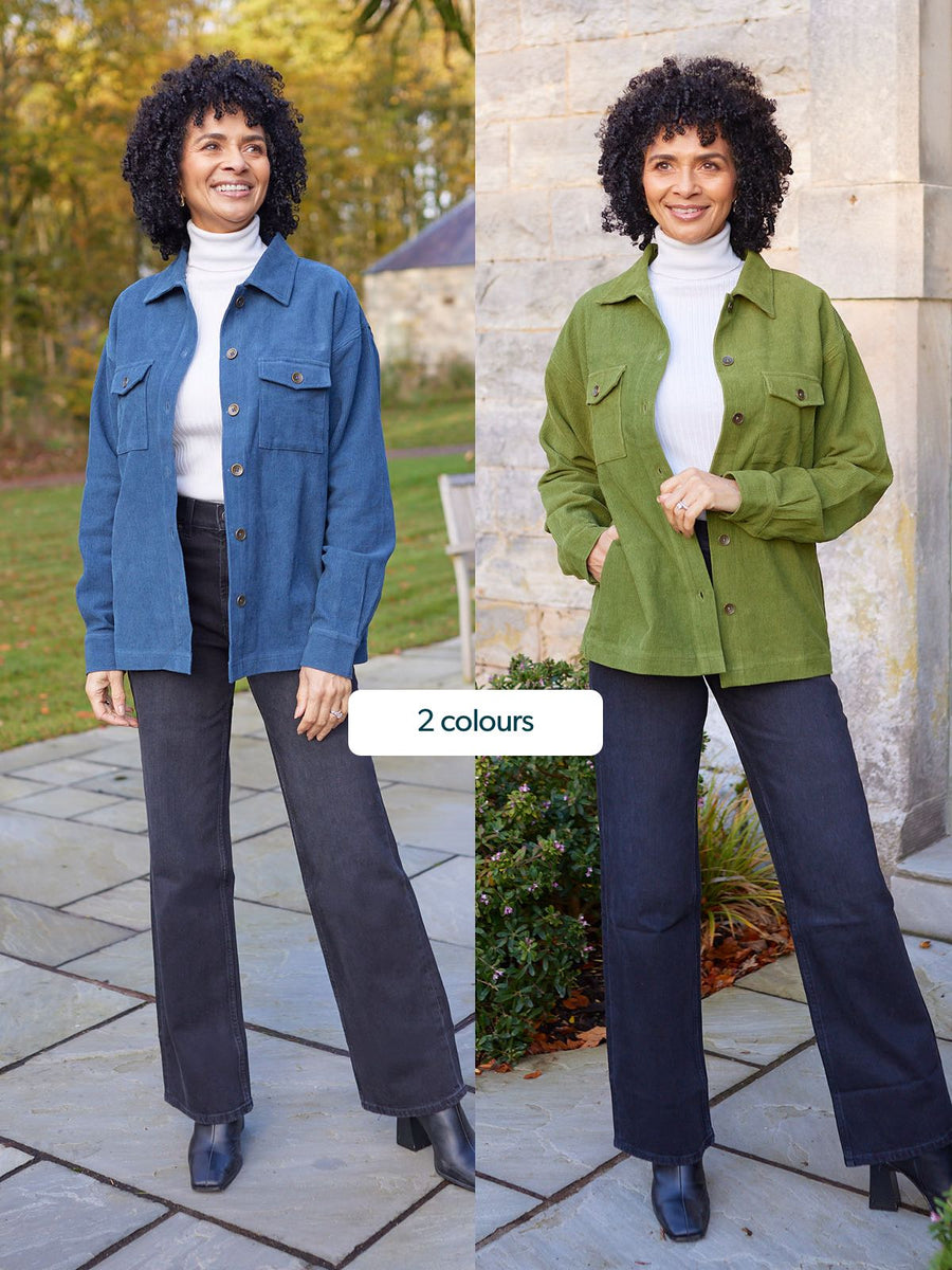 Yasmynn - Cord Shacket - Green