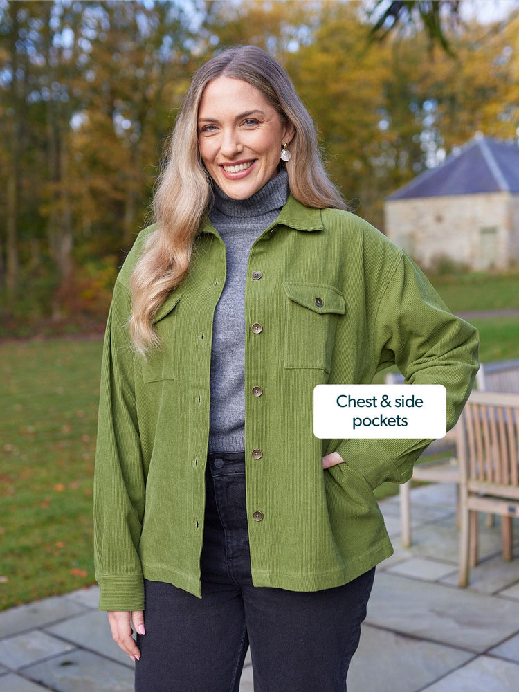 Yasmynn - Cord Shacket - Green