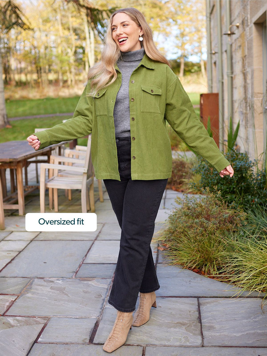 Yasmynn - Cord Shacket - Green