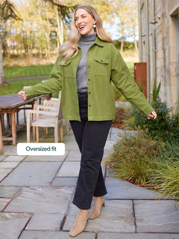 Yasmynn - Cord Shacket - Green