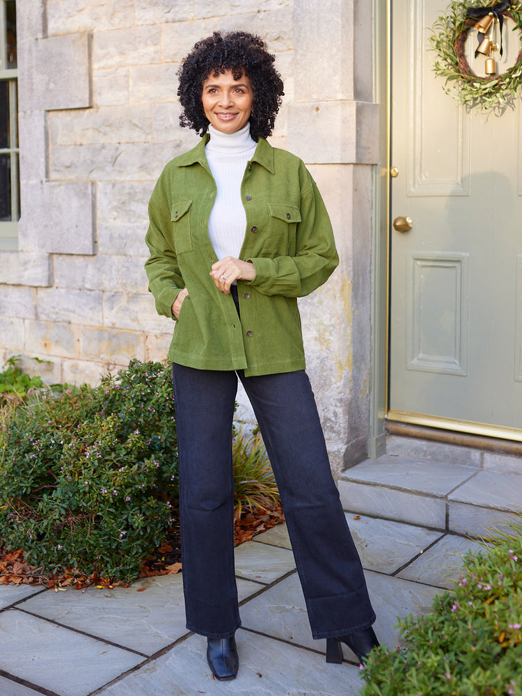 Yasmynn - Cord Shacket - Green