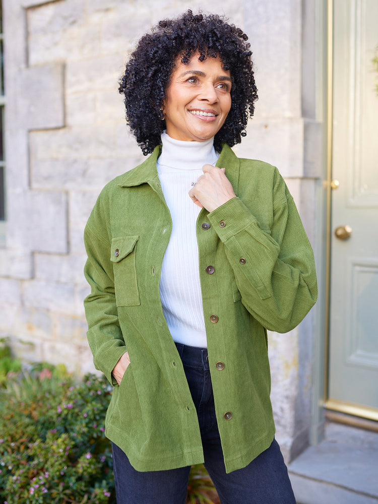 Yasmynn - Cord Shacket - Green