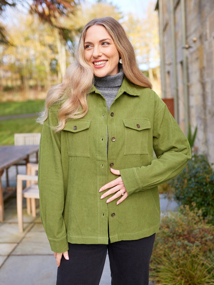 Yasmynn - Cord Shacket - Green