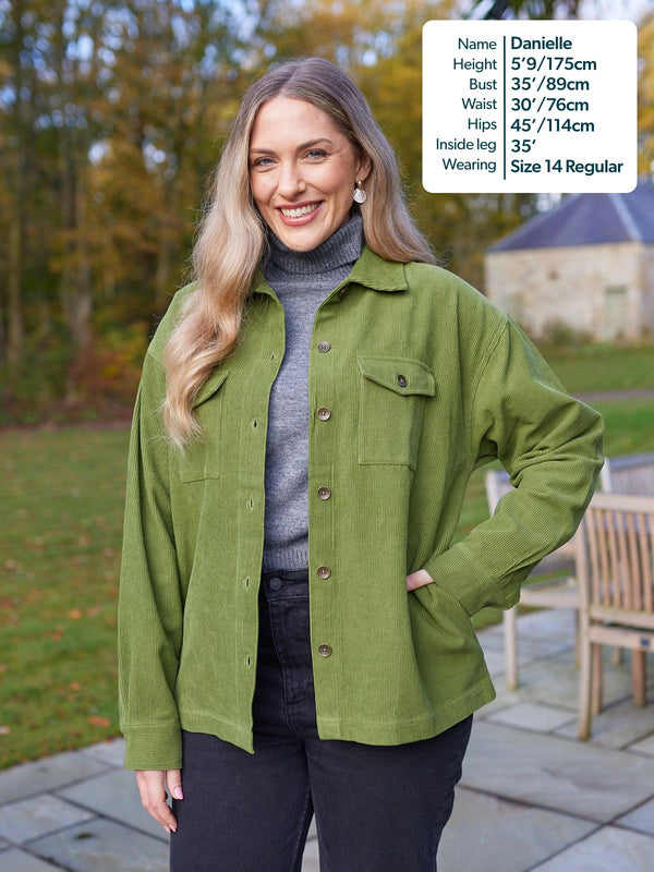 Yasmynn - Cord Shacket - Green
