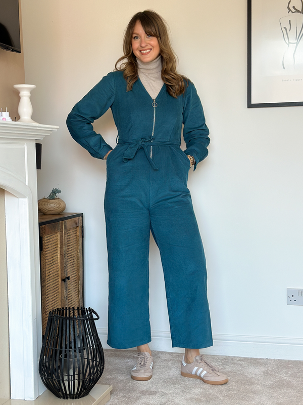 Maci - Cord Zip Jumpsuit - Teal