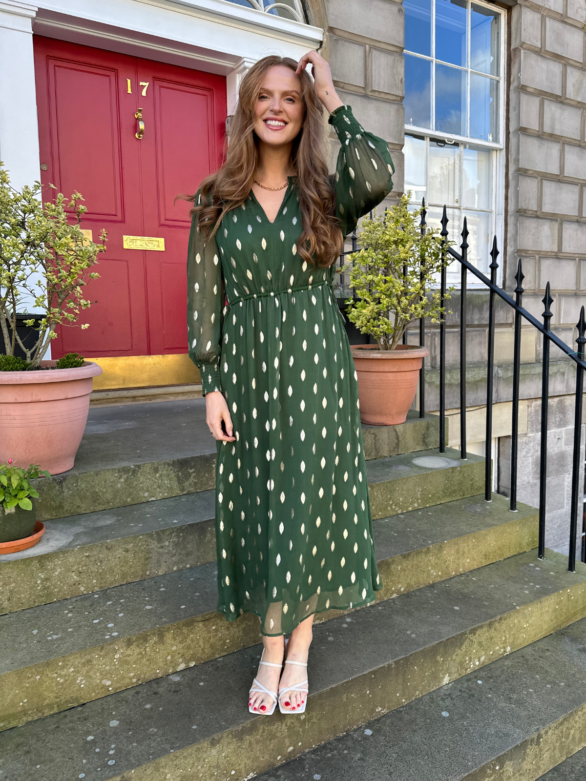 Libby - Lurex Midi Dress - Green and Gold This is Unfolded Libby - Lurex Midi Dress - Green and Gold This is Unfolded