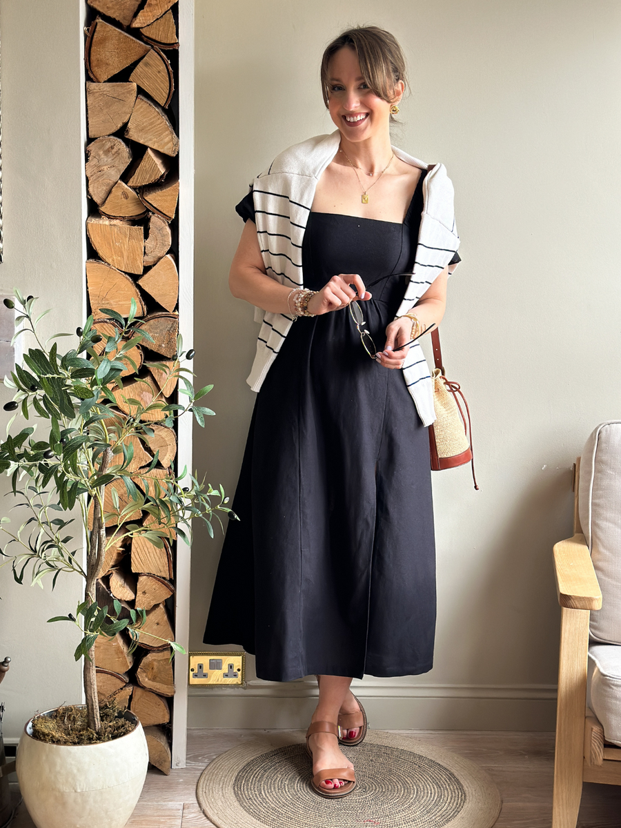 Jaya - Square Neck Sundress - Black - Sample