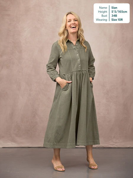 Daisie Shirt Dress - Khaki