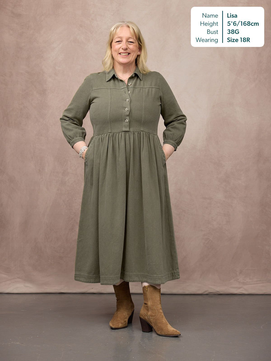 Daisie Shirt Dress - Khaki