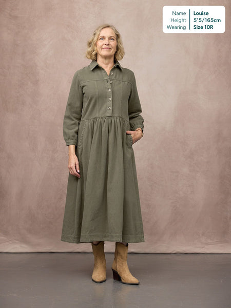 Daisie Shirt Dress - Khaki