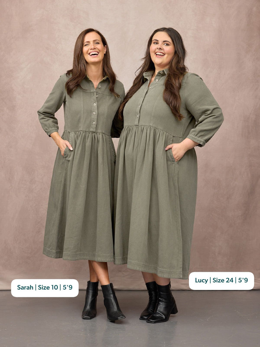 Daisie Shirt Dress - Khaki
