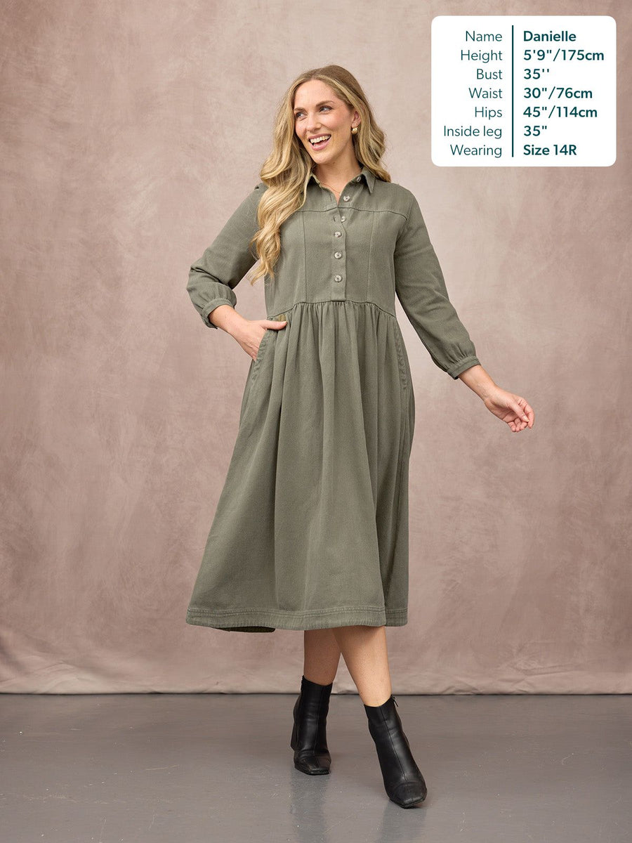 Daisie Shirt Dress - Khaki