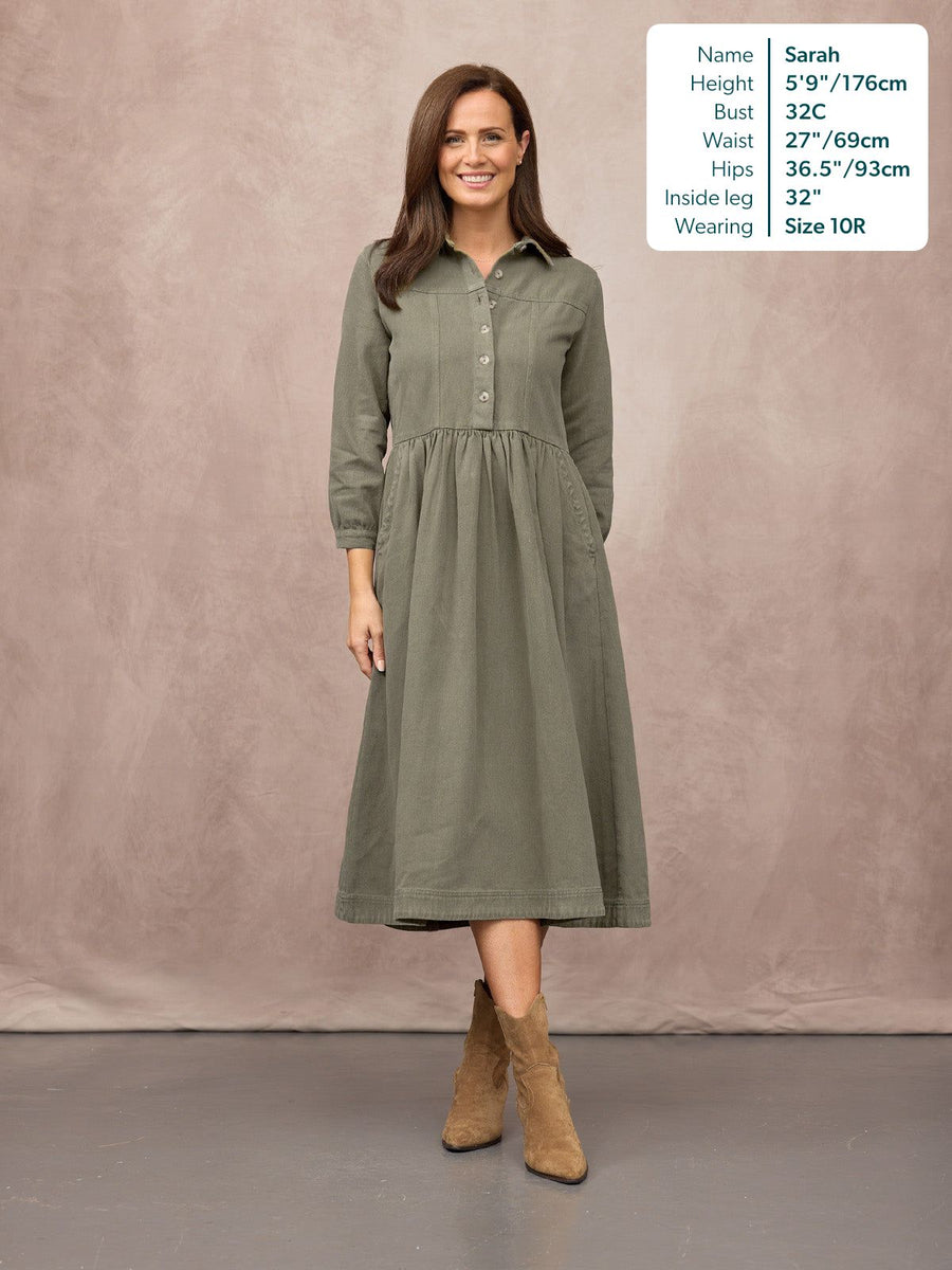 Daisie Shirt Dress - Khaki
