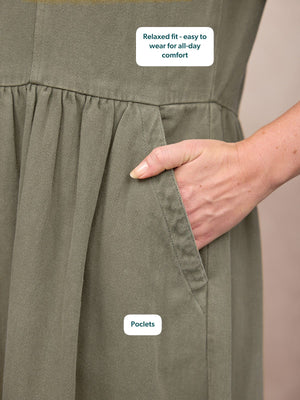 Daisie Shirt Dress - Khaki