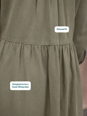 Daisie Shirt Dress - Khaki