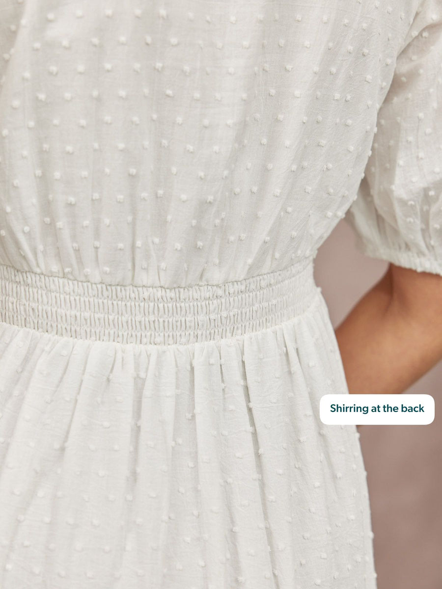 Nelly Ric Rac Dress - White & Navy