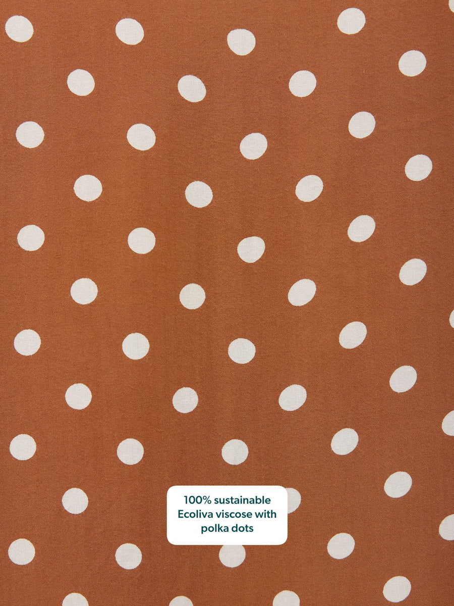 Camilla Shirt Dress - Brown & White Spot Print