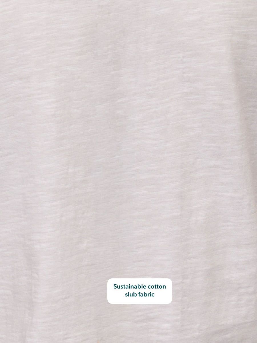 Cathy V-neck Tee - White