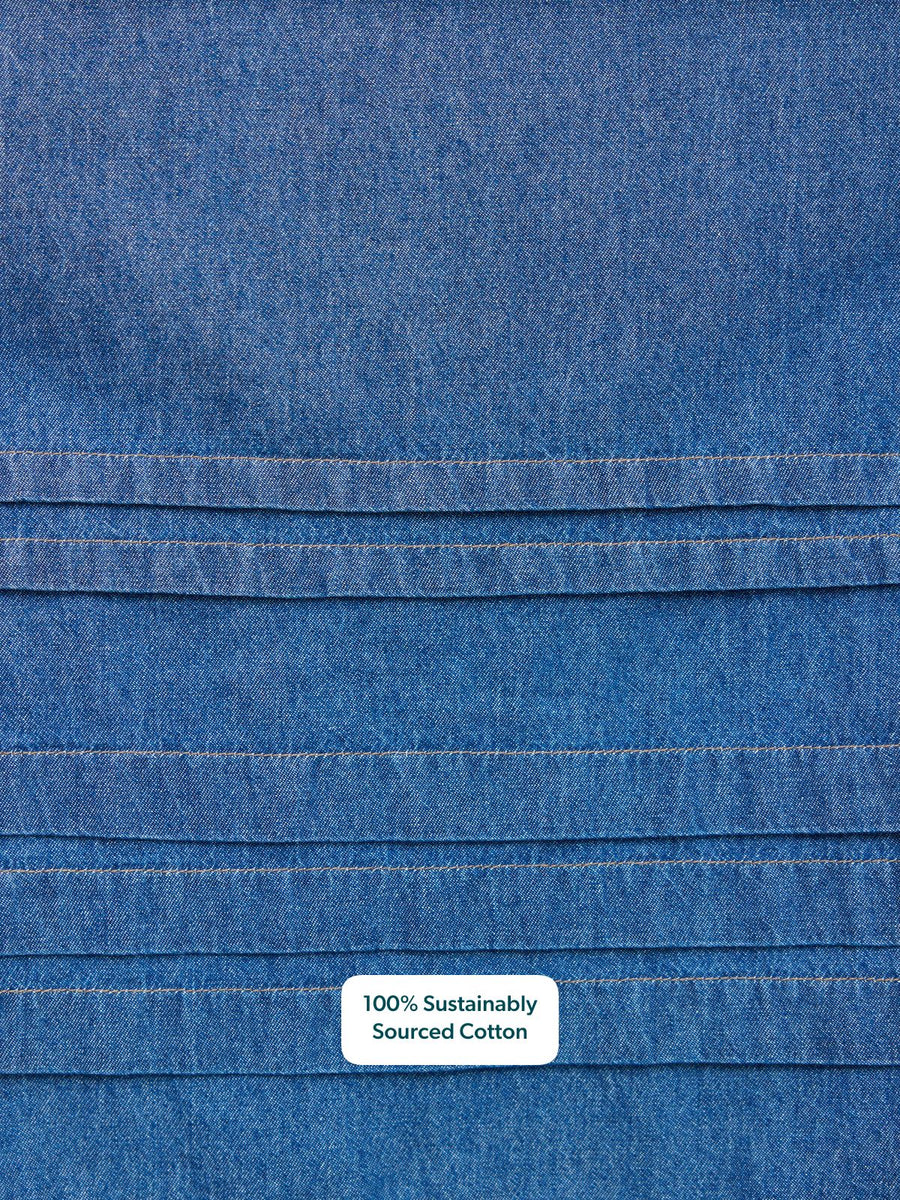 Lara Tuck Detail Denim Dress - Blue