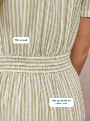 Diana Stripe Dress - Green & White