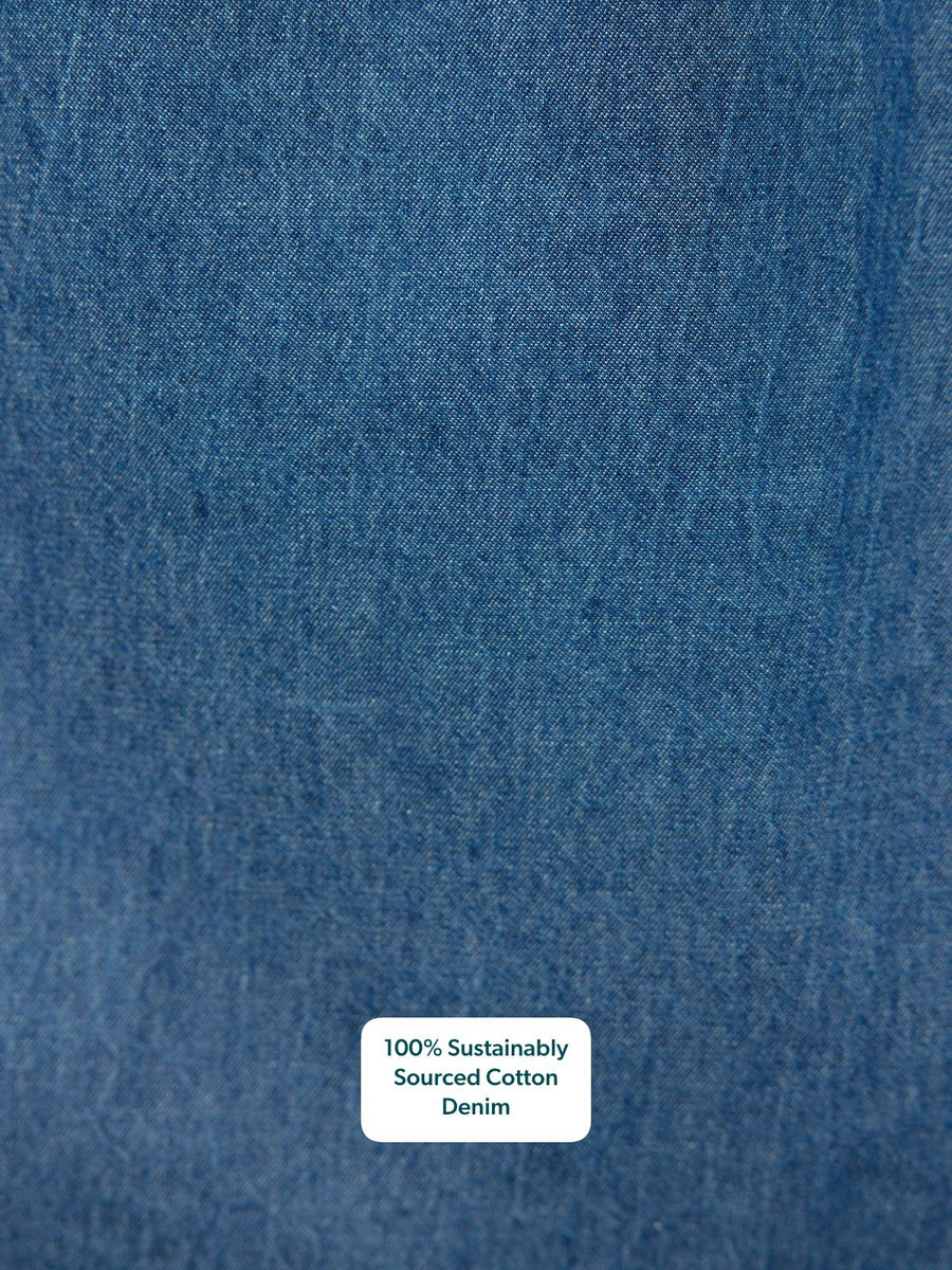 Dolly Embroidered Denim Dress - Blue