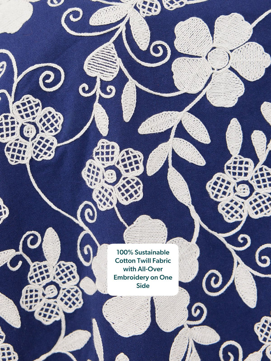 Elaine Embroidered Jacket - Reversible Navy