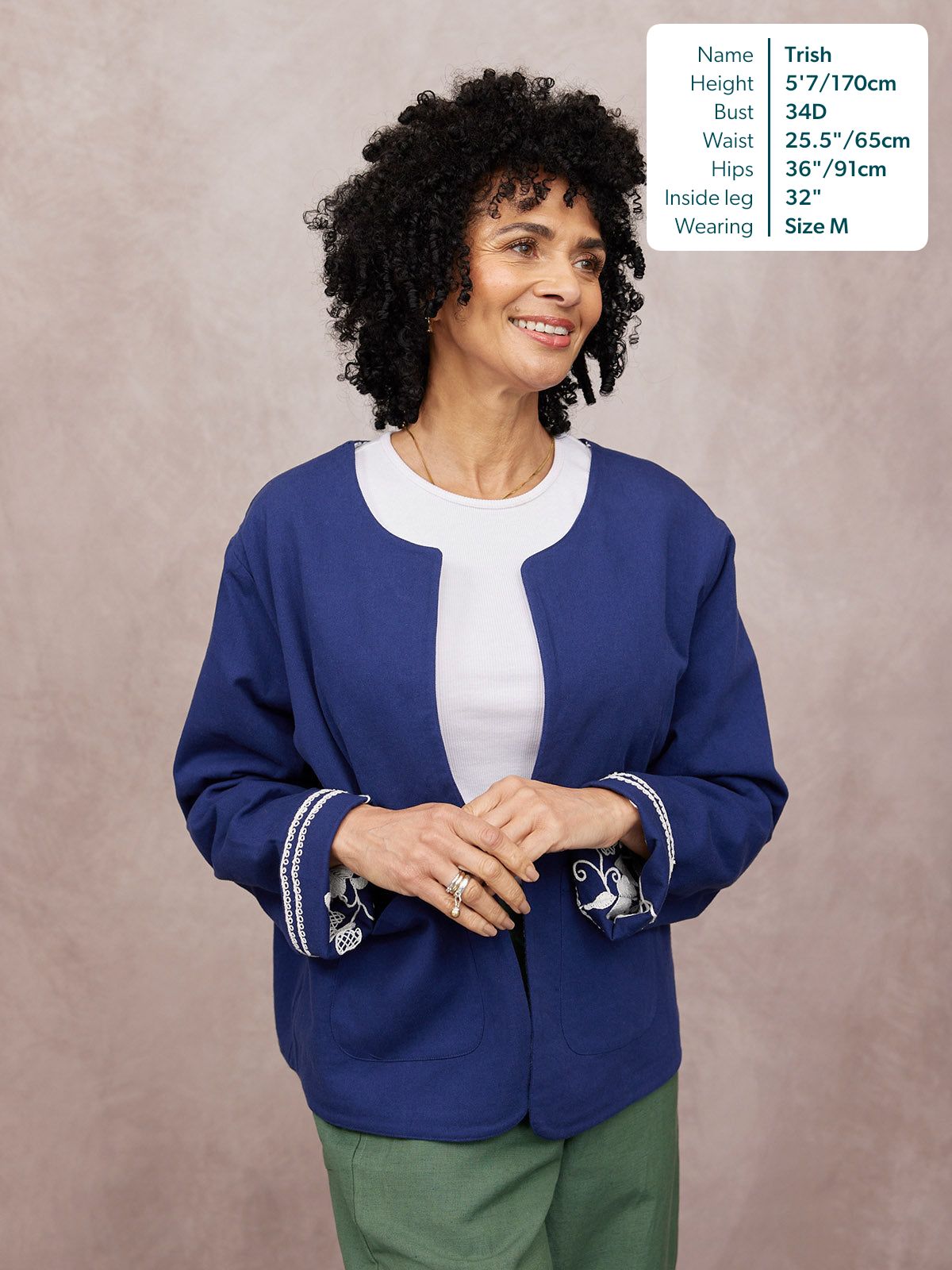 Elaine Embroidered Jacket - Reversible Navy – This is Unfolded