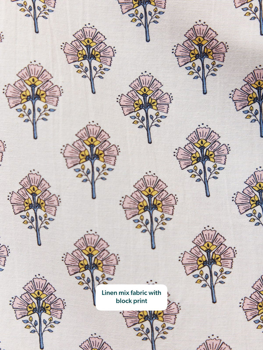 Flora Block Print Dress - Ecru Print This is Unfolded Flora Block Print Dress - Ecru Print This is Unfolded