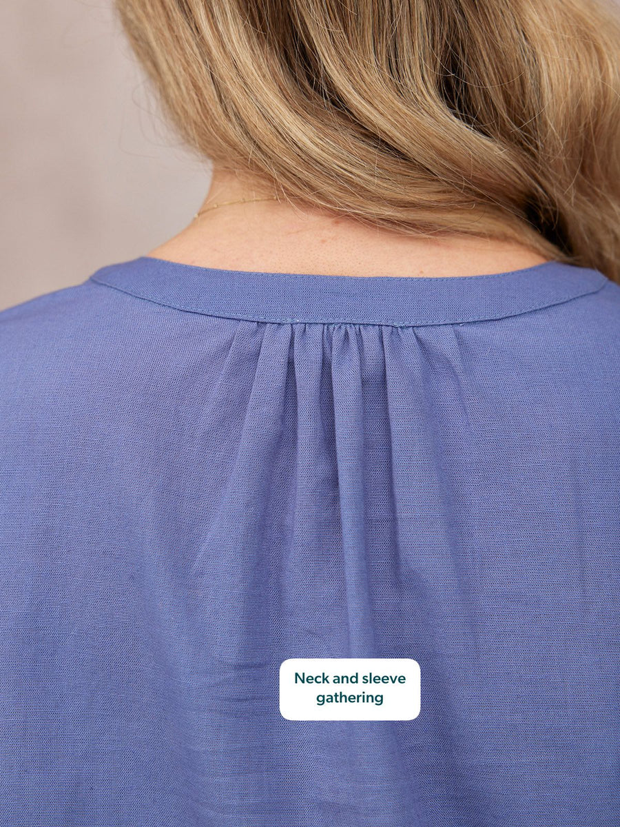 Frankie Embroidered Top - Blue