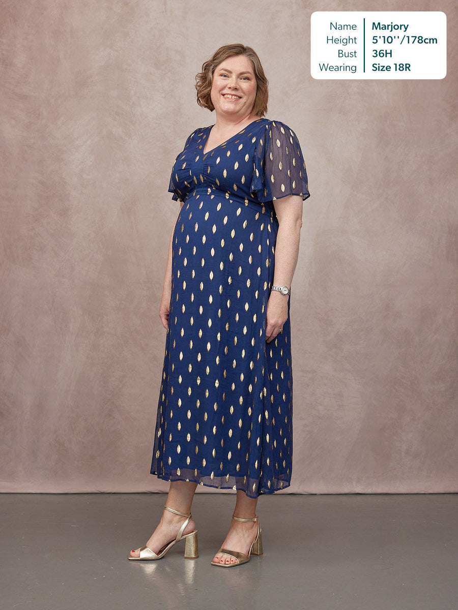 Helena Angel Sleeve Lurex Dress