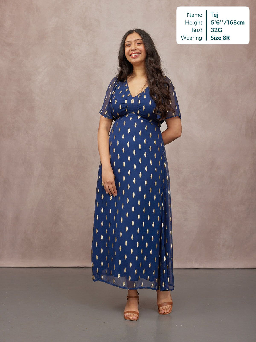 Helena Angel Sleeve Lurex Dress
