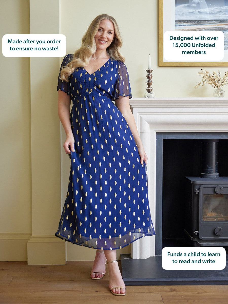 Helena Angel Sleeve Lurex Dress