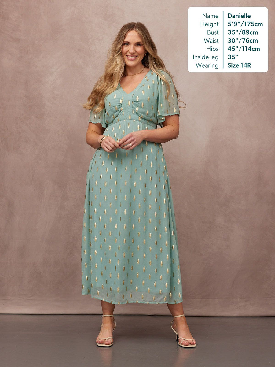 Helena Lurex Dress - Mint/Gold