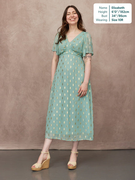 Helena Lurex Dress - Mint/Gold