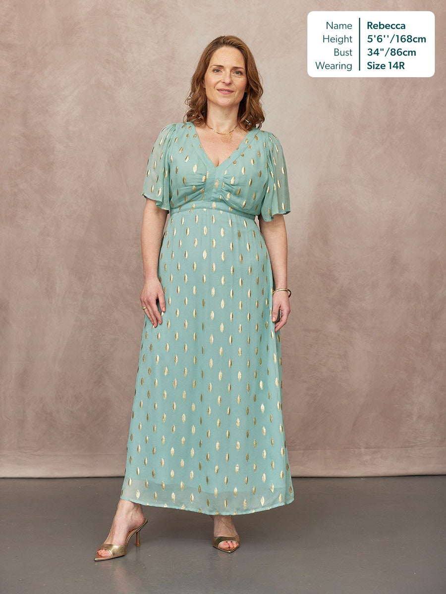 Helena Lurex Dress - Mint/Gold