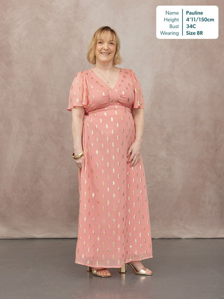 Helena Lurex Dress - Pink & Gold