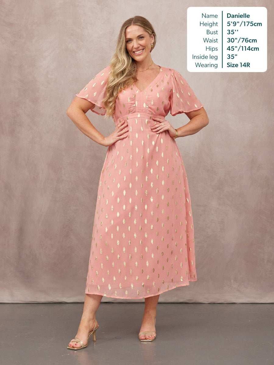 Helena Lurex Dress - Pink & Gold