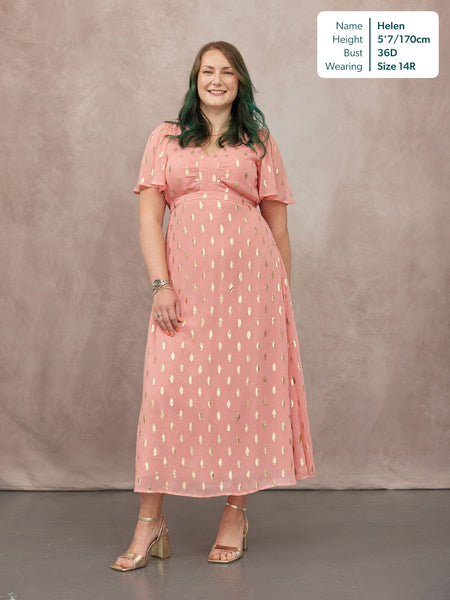 Helena Lurex Dress - Pink & Gold