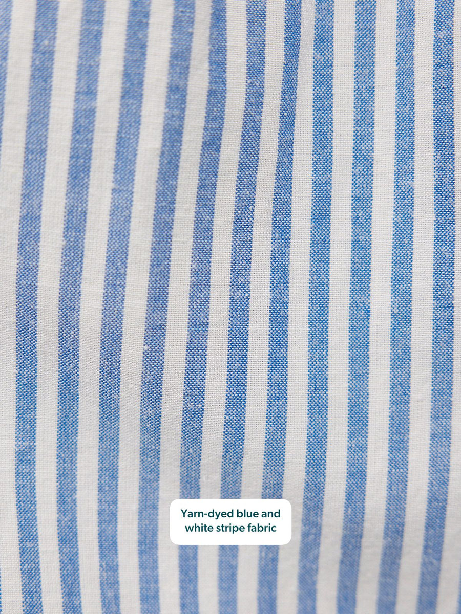 Joan Bow Strap Dress - Blue & White Stripe