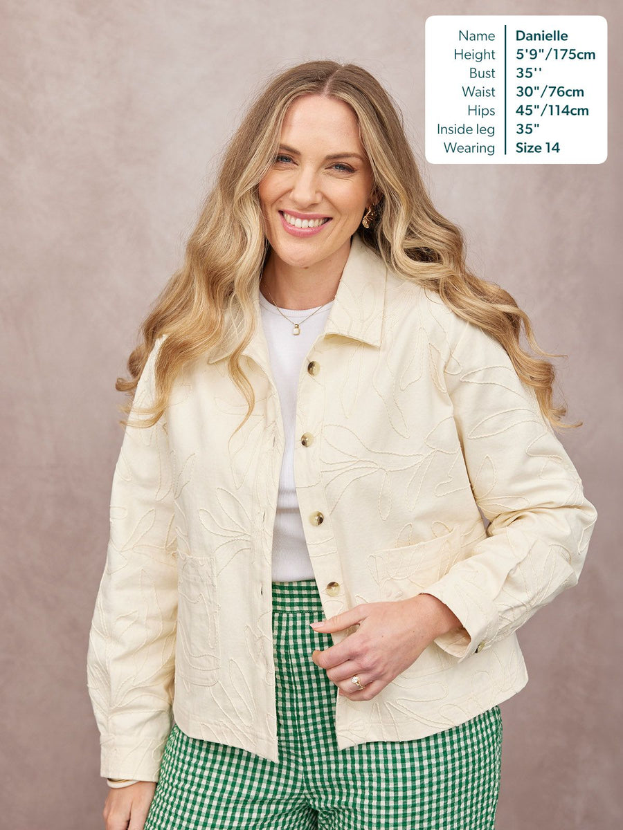 Lizzie Embroidered Summer Jacket - Cream