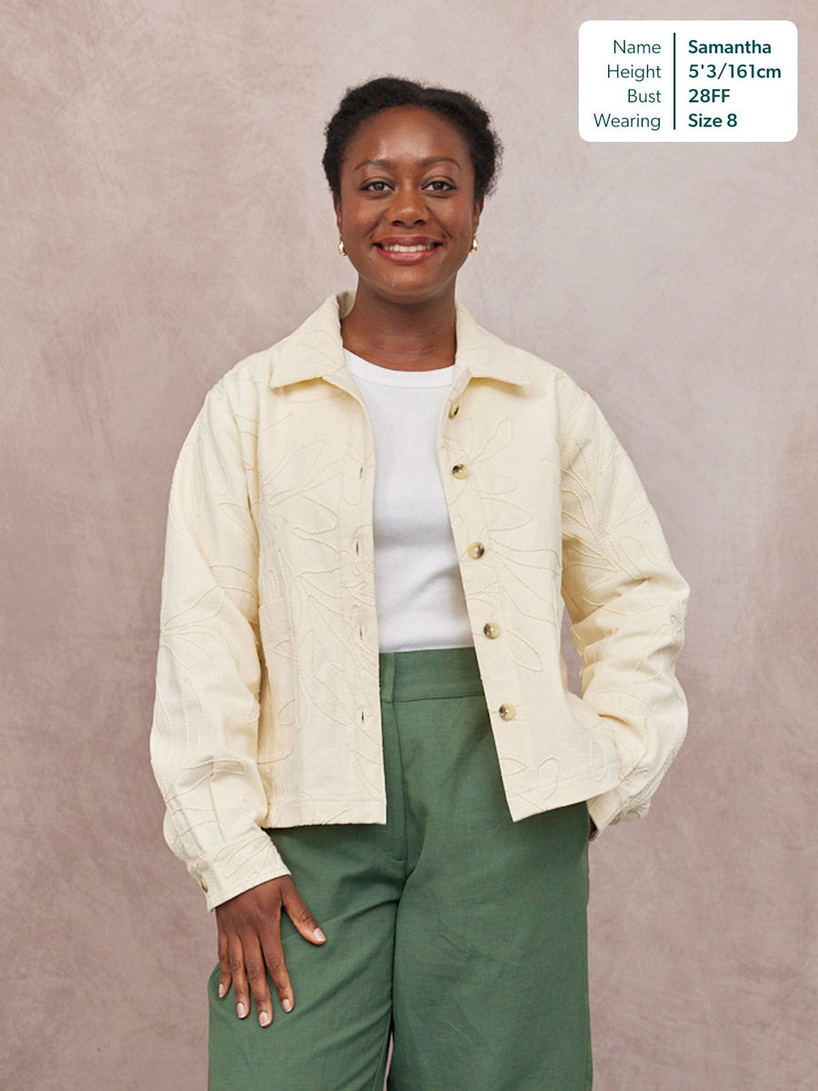 Lizzie Embroidered Summer Jacket - Cream