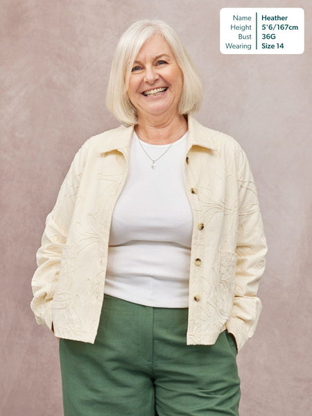Lizzie Embroidered Summer Jacket - Cream