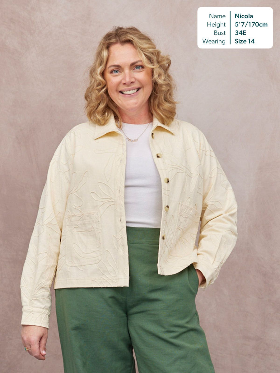 Lizzie Embroidered Summer Jacket - Cream